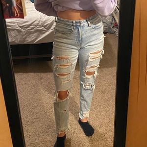 AE stretch mom jean